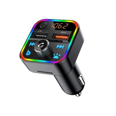 China Fast harging usb chargeand 2.4A hand BT 5.0 QC3.0 instant sale car mp3 player fm transmitter double button flash auto electronics for sale