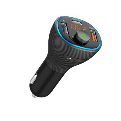 China low price best-selling car QC3.0 dual USB car charger fast mp3 player fm transmitter phone Amazon five-way button auto electronics for sale