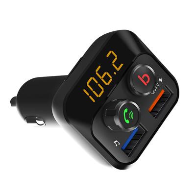 China Manufacturer QC3.0 car handsfree car kit charging fm transmitter car stereo fast bluetooths mp3 player for sale