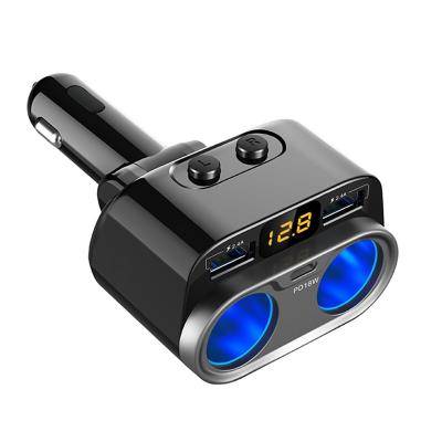 China Two One Dual USB QC3.0 Lighter Adapter Factory Charge+2.4A PD18W USB Ports Car Charger Adapter 150W High Power Cigarette Fast Private Car Model for sale