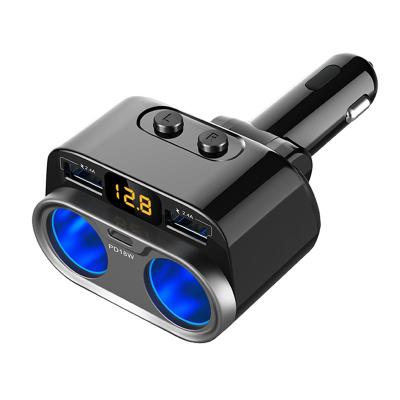 China Two USB QC3.0 Dual USB Ports 2021 New Products Fast Charge+2.4A PD18W Charger Adapter 150W High Power Car Cigarette Lighter Dual USB Adapter for sale