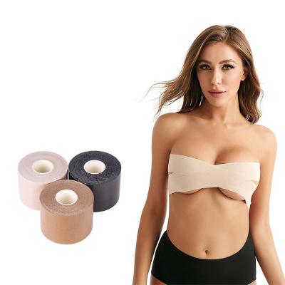 China Large Breast Silicone Comfortable Disposable Nipple Cover Adhesive Bra Breast Lift Tape Roll for sale