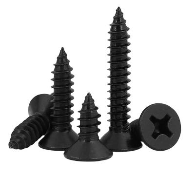 China Taiwan Black or Gray Phosphated Flat Drywall Screws 6*19 Fasteners 40mm Ms Phillips Screw for sale