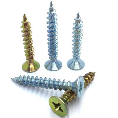 China Yellow Galvanized Wood Drywall Screw Low Cost Flat Ready Long Running Screws With Phillips Drive for sale