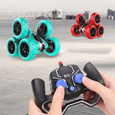 China 2022 New Auto Throwback Stunt Car Toy 6 Wheel Double Sided Remote Control Car Lights Rc Radio Control Rotating High Speed ​​Drift Toys for sale