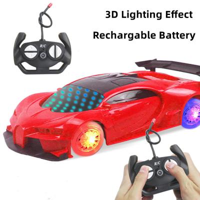 China Lighting tire Bugatti rc car 1:18 3 D light effect radio control shinning four way sports car for sale