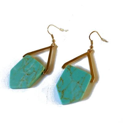 China Other Turquoise Earrings Box European and American Export Stone Earrings Stone Wholesale Custom Female for sale