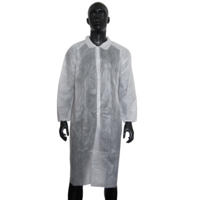 China General Disposable White Coat Dust Lab Disposable Coat Work or Visit Coat for sale