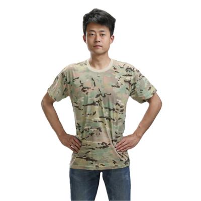 China Outdoor Tactical Camouflage Anti-pilling Military T-shirts Mens Breathable Cotton T-shirt Camouflage T-shirts for sale