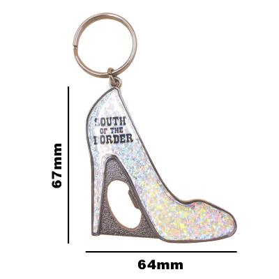 China Custom Metal High Heel Bottle Opener Photo Keepsake Beer Opener Key Chain Custom Wine Opener With Key Ring for sale