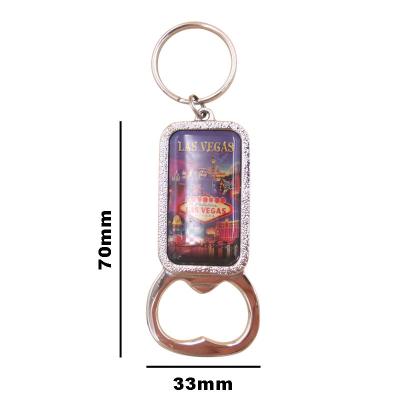 China Eco-friendly Metal Rectangle Bottle Opener Key Photo Souvenir Beer Opener Custom Made Wine Opener With Key Ringz for sale