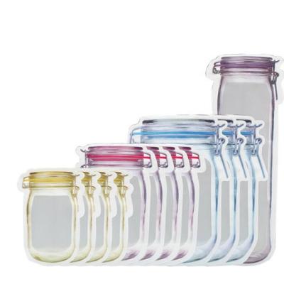 China 4 Pcs Sustainable Biscuit /Pack Mason Jar Bottle Bags Food Reusable Cookie Pouch Storage Zipper Packaging Bag for sale