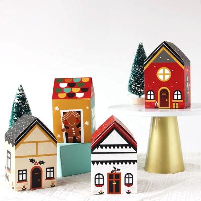 China Recyclable Christmas House Candy Cookie Gift Wrapping Paper Box For Christmas Decoration Sweet Boxes for sale