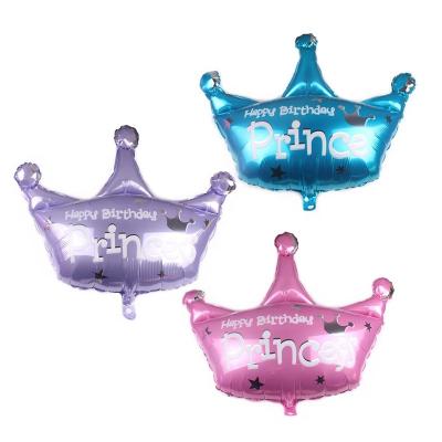 China Foil Balloon Happy Birthday Prince Princess Crown Foil Balloons for Kids Baby Shower Birthday Party Decoration Crown Balloon for sale