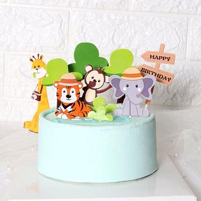 China 11 PCs Paper/Cake Set Topper Cartoon Animals Theme Cupcake Decorating Paper Set for sale