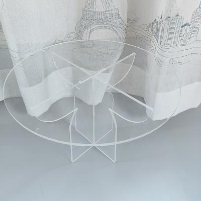 China Custom Size Iridescent Clear Colored 5.0Mm Acrylic Viable Stand Natural Cake Shop Around Wedding Cake Display Stand for sale