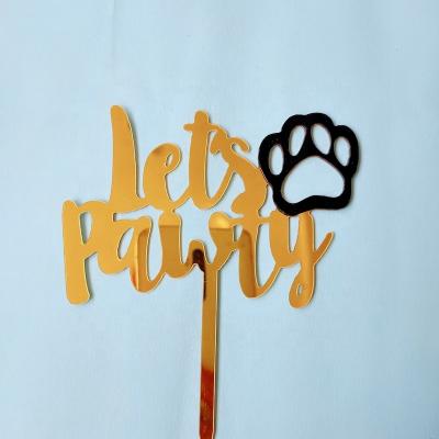 China Dog Theme Barkday B-Day Crown Bone Paw Dog Happy Birthday Party Glitter Acrylic Paw Hat Bone Crown Happy Birthday Dog Cake Topper For Pet Dog Dog Decoration for sale