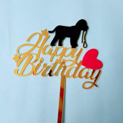 China Multilayer Acrylic Cake Topper Kids Happy Birthday Barkday Dog Theme Happy Birthday Paw Print Dog Bones Diy Barkday Dog Happy Golden Retriever Paw Print Bone Heart Husky for sale