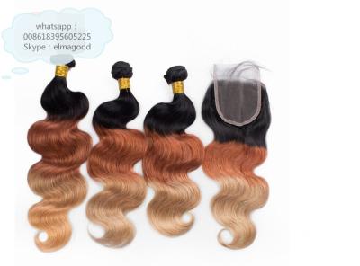 China Cabello humano popular de calidad superior Ombre, pelo de la onda del cuerpo de Remy del mongolian en venta