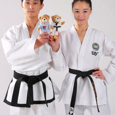 China Durable Black Main Belt ITF Taekwondo Uniform In Martial Arts Wear for sale