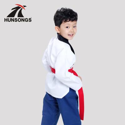 China Durable World Taekwondo Federation Male Instructor Approved Poomsae Uniform Raindrop Cloth for sale