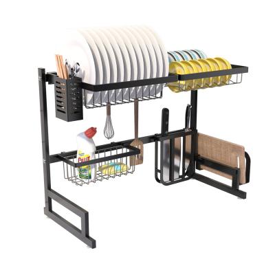 China Multi Functional Multi Functional Expandable Kitchen Rack Dish Rack 2 Tier Kitchen Space Saving Kitchen Shelf Home Drying Organizer for sale