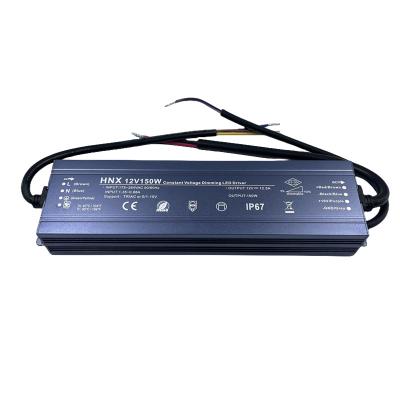 China LED Lighting factory price 150W 12V 24V LED power supply thyristor  PWM 0-10V dimming constant voltage driver outdoor ip67 for sale