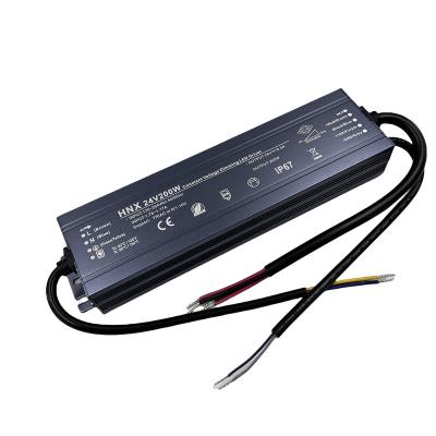 China LED Lighting factory price 200W 12V 24V LED power supply thyristor  PWM 0-10V dimming constant voltage driver outdoor ip67 for sale