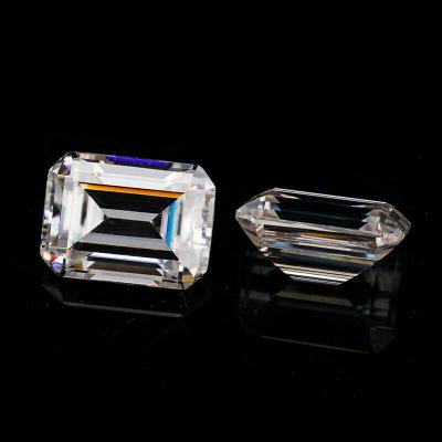 China Color Game or Fire Emerald Cut Loose Emerald Moissanite White VVS D Diamonds Color 5*7mm 6*8mm Emerald Moissanite Colorless Gemstone for sale