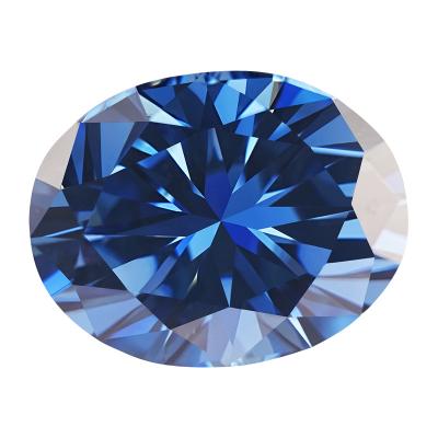 China Hot Selling Fire Cut Gemstone Loose Color Sapphire Moissanite Synthetic Sapphire Loose Blue Oval Stone or Color Set for Making Jewelry for sale