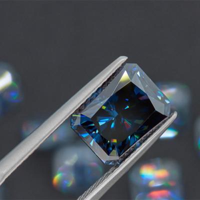 China Color Play Or Excellent Dark Blue Synthetic Moissanite Gemstone Jewelry Diamond Jewelery Shape Brilliant Cut Fire Moissanite for sale