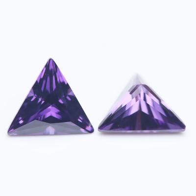 China Fire Wholesale Price 6.5*7.5mm Purple Triangle Zircon 30 Colors Gemstone Color Set Or Synthetic CZ Stones For Jewelry for sale