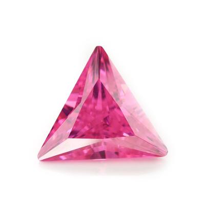 China Cheap Price Game Or Fire Color Fire Machine Cut Loose Zircon Rose Triangle Cut Synthetic CZ Stones For Jewelry for sale