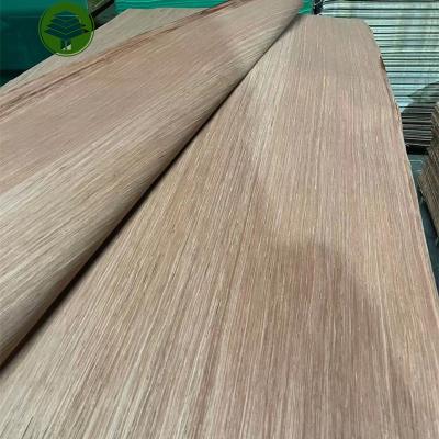 China Industrial Gabon 0.25mm EV Red veneer rotary cut wood face EV Red veneer for plywood for sale