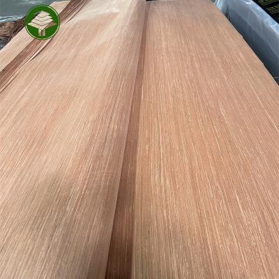 China Industrial 0.25mm A grade Gurjan color recon red veneer EV red face veneer for sale