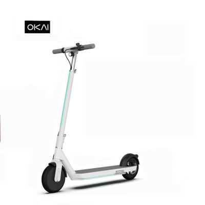 China 1' quick fold dual brake LCD display OKAI warehouse 36V elektro scooter city adult 35km long range standing e scooter EU/USA for sale