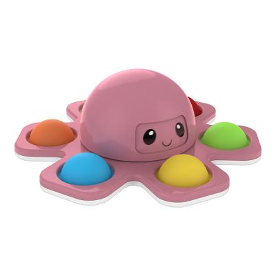 China Cheap plastic toys factory funny fidgety person toys bubble custom pop octopus silicone fidgety spinner sensory toy for sale