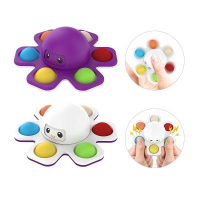 China Cute Spinning Octopus Face Change Squeeze Stress Relief Hand Control Push Noise Busy Spinner Toys Set Package Durable for sale