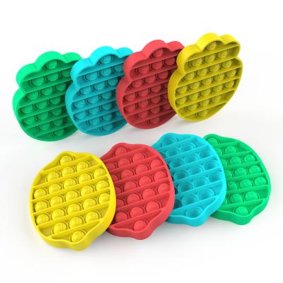 China Cheap price popular silicone trigger wiggle Toy Kids Customized Color Push bubble for relaxation for sale