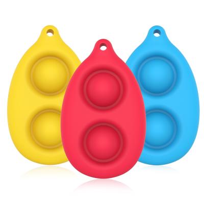 China Dimple Popper Bubble Mini Fidget Toy Pop Stress Relief Portable Eco-friendly Material Simple Sensory Key Chain For Kids for sale