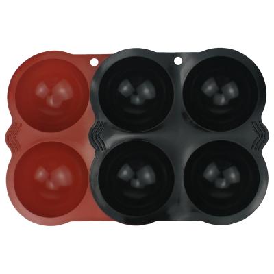 China Non-Stick Semi Sphere 4-Cavity Silicone Baking Mold Viable For Making Chocolate, Cake, Jelly Dome Mousse for sale