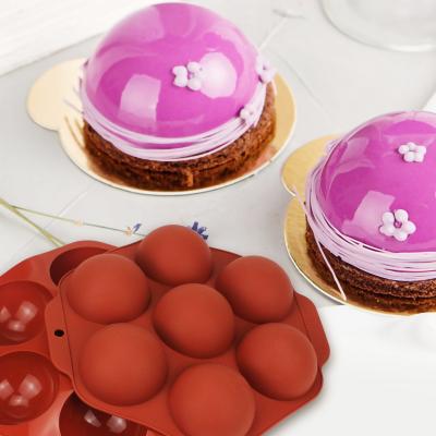 China Sustainable Hot Chocolate Bombs 6 Cavity Medium Half Sphere Silicone Baking DIY Cake Molds Baking Tools for sale