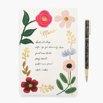 China Tear Off Die Cut Floral Custom White Paper Tear Off Sticky Notepad Pocket Notepad Planner for sale