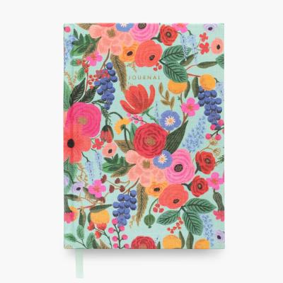 China Custom Printed Cloth Notebook Floral Print Hardcover A5 Canvas Fabric Lined Journal Diary Paper Notebook For Gift for sale