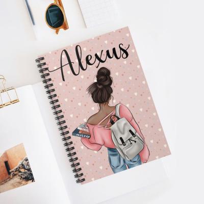 China Custom A5 Planner Print Back to School Female Students Spiral Journal Book Diary Lined Paper Enrollment Notebook for sale