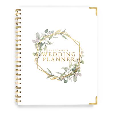 China Custom Planner A5 Logo Printing White Spiral Wedding Journal Planner Book and Agenda Notebook for Gift for sale