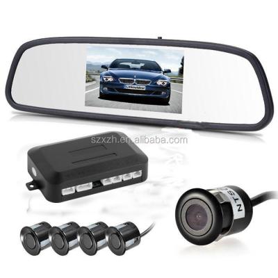 China Waterproof Professinal Rearview 4.3in Rearview Car Parking System Video Parking Mirror Sensor for sale