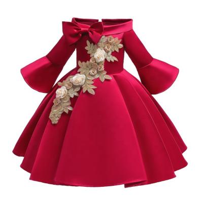 China Flower Girl Formal Solid Applique Applique Wedding Christmas Party Wedding Bridesmaid Tulle Tutu Tow Dresses for sale