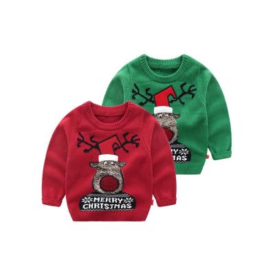 China Casual Wear Jacquard Soft Acrylic Christmas Patterns Kids Cartoon Knitting Sweater OEM&ODM for sale