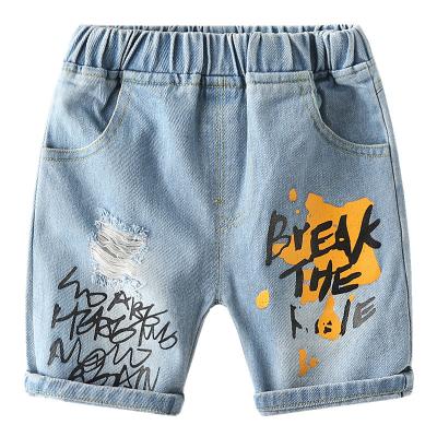 China Children's Solid Color Denim Shorts Three-Dimensional Wide Leg Girls' Denim Shorts Viable In Summer for sale